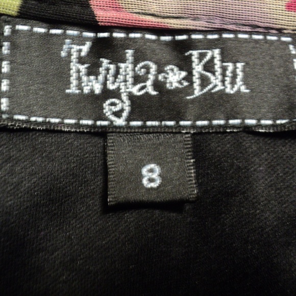 Twyla Blue Size 8 Straight Floral Skirt Mid-Calf - Picture 7 of 7